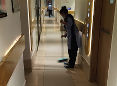 Housekeeping staff cleaning a commercial lobby in Delhi NCR - photo 1
