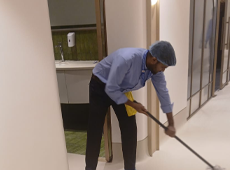 Housekeeping staff cleaning a commercial lobby in Delhi NCR - photo 1